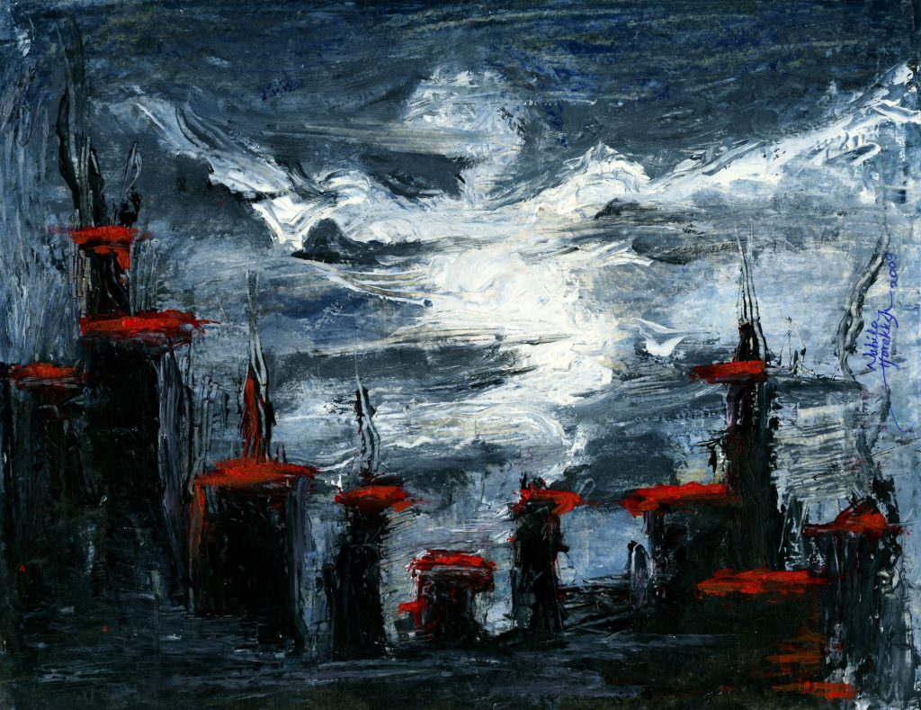 Moon's Yell, painting by Nabila Horakhsh
