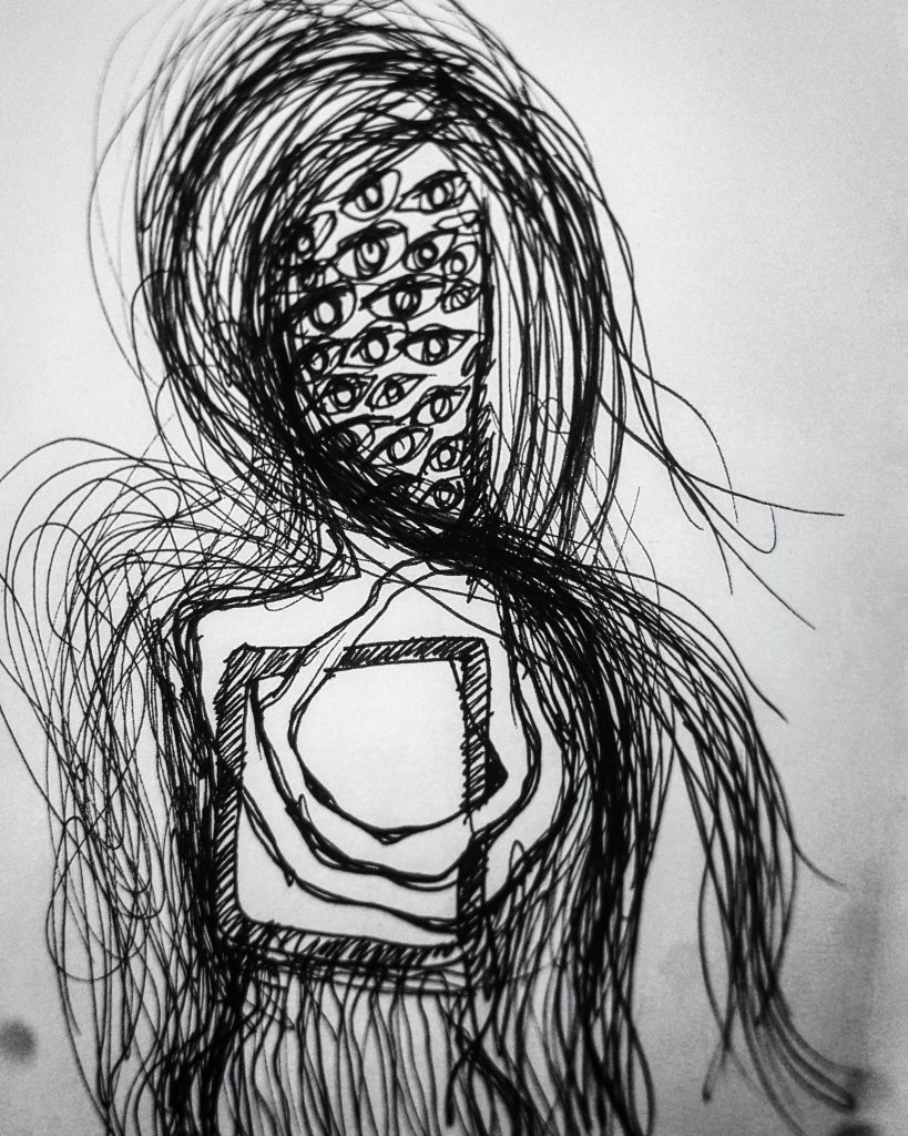 Me, drawing by Nabila Horakhsh