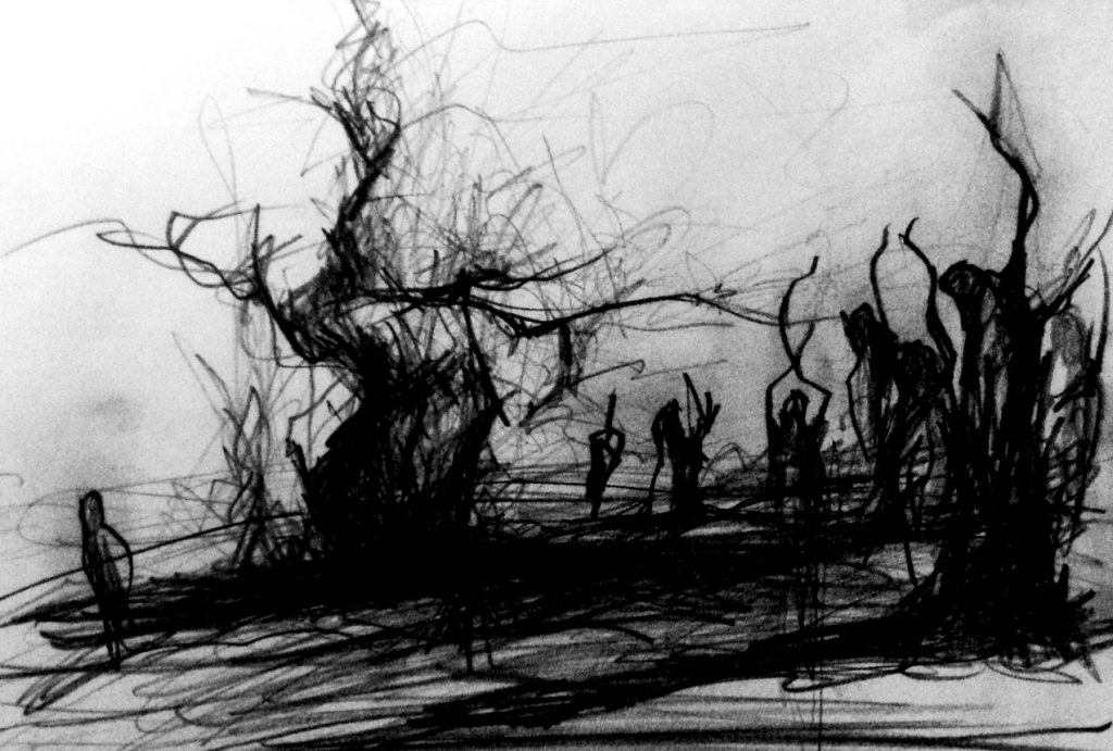 Forest Dance, drawing by Nabila Horakhsh